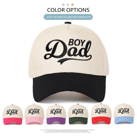 Boy Dad Stickerei Baseballkappe Baumwolle Farbblock Verstellbar Vintage Casual Sport Sonnenhut Für Herren