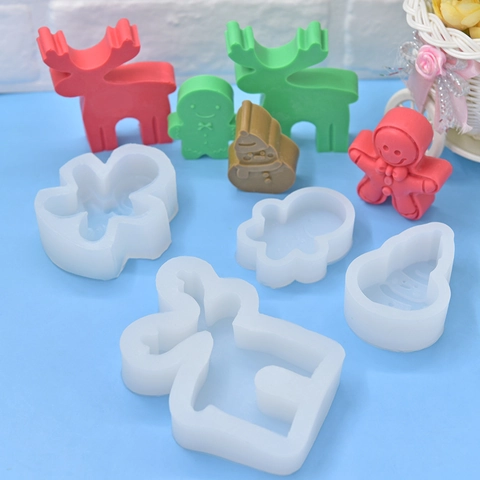 Weihnachts Rentier Lebkuchenmann Schneemann Silikonform Zum Backen Kuchendekoration Handgemachte Seife Kerze DIY Handwerk