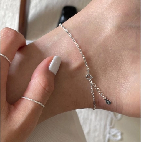 Cavigliera In Argento Sterling 925 Minimalista Catena Semplice Gioielli Per Donna