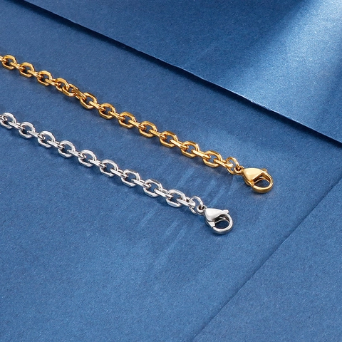 Minimalistische O-Kette Halskette Aus Edelstahl DIY Schmuck Gliederkette Einfache Rollo-Halskette Für Herren Damen Unisex