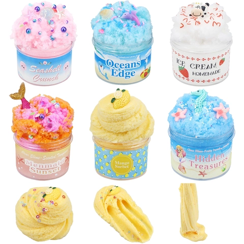 Kit Fai Da Te Slime Profumato Per Bambini Gioco Sensoriale Antistress Pasta Modellabile Colorata Con Accessori Frutta E Mare Morbida