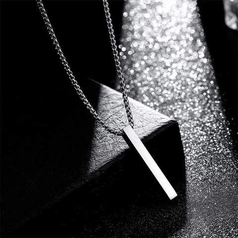 Minimalistische Halskette Mit Rechteckigem Anhänger Aus Edelstahl Boxkette Hip Hop Schmuck Für Herren Und Damen