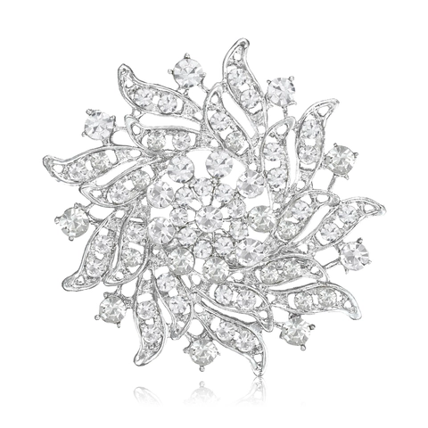 Spilla Girasole in Lega di Moda Strass Elegante Spilla a Fiore in Smalto per Decorazione Abbigliamento Donna Gioielli da Festa