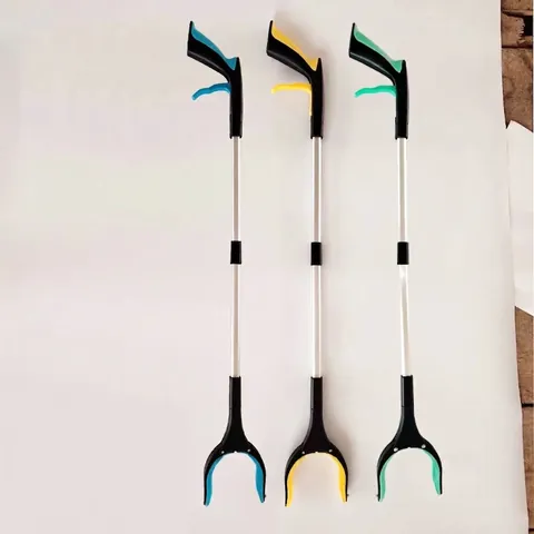 Foldable Reacher Grabber Tool Aluminum Alloy Long Handle Trash Picker Magnetic Tip Rotating Head For Seniors Garden Pick Up