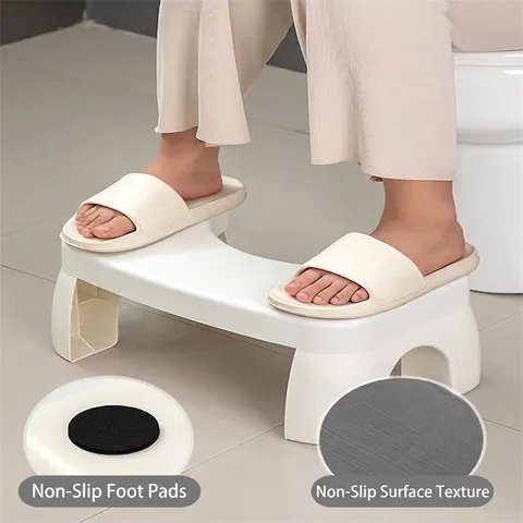 Sgabello Per WC Ergonomico Antiscivolo In Plastica A Forma Di U Poggiapiedi Da Bagno Per Adulti E Bambini