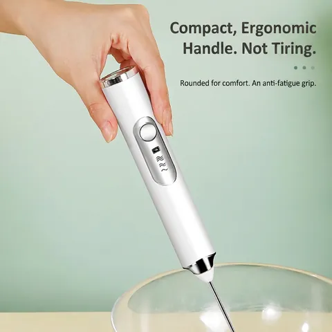 Espumador De Leche Eléctrico De Mano Y Batidora Manual Acero Inoxidable USB Recargable Batidor Inalámbrico Para Café