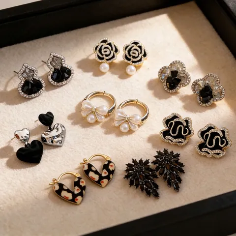Vintage Blumen Schleife Ohrstecker Mit Silberohrstift Kupfer Zirkonia Künstliche Perle Inlaid Französischer Eleganter Schmuck