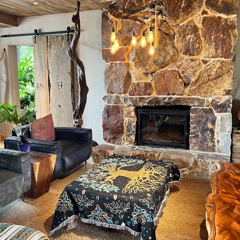 Tree Of Life Woven Cotton Throw Blanket Bohemian Jacquard Wall Tapestry With Fringes For Camping Sofa Couch Decor