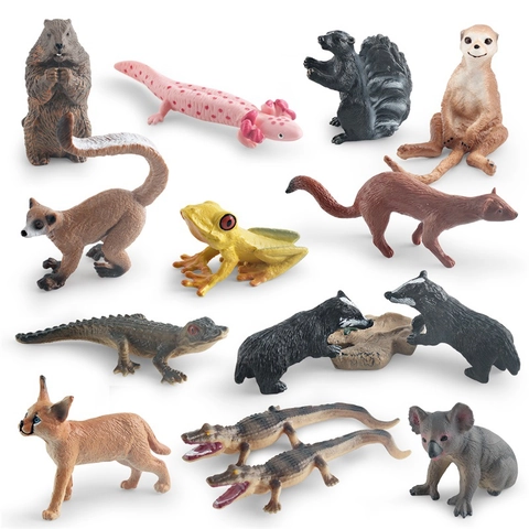 Figurine Di Animali Del Bosco Realistiche Modelli Di Fauna Selvatica PVC Plastica Miniatura Decorazione Da Scrivania Educativa Per Bambini