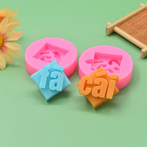 Glück Pinyin Buchstaben Silikonform Rosa Flexibel Fondant Schokolade Tortendeko Werkzeug Harz Handwerk DIY