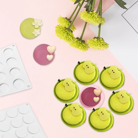 Round Silicone Mold For Baking Multi Cavity DIY Mousse Cake Chocolate Wax Seal Beads Crafting Tool