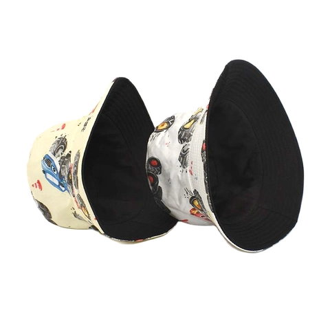 Cappello Da Pescatore Reversibile Con Stampa Monster Truck In Cotone Traspirante Protezione Solare Per Ragazzi Uomini