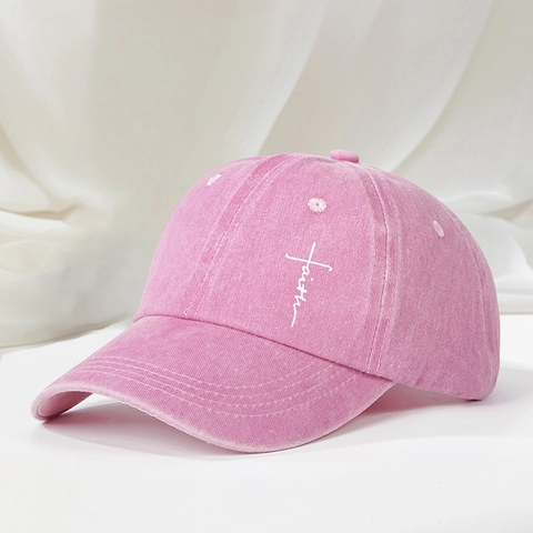 Cappello Da Baseball Retro In Cotone Lavato Con Ricamo Croce Faith Cappello Da Sole Vintage Regolabile