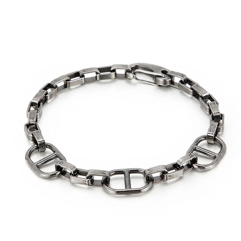 Herren Edelstahl D-Link Armband Industrieller Punk Stil Ankerkette Mode Schmuck Für Männer