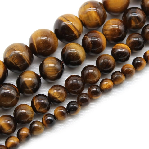 Perle Tonde In Pietra Occhio Di Tigre Giallo Naturale Lucidate Per La Creazione Di Gioielli Fai Da Te Bracciale Collana Artigianato