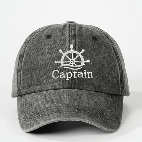 Gorra De Béisbol De Algodón Lavado Bordado Captain Helm Vintage Ajustable Sombrero Deportivo Al Aire Libre Unisex