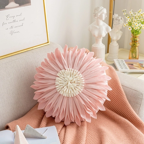 Flower Heart Shaped Pillowcases And Cushions Velvet Plush Decorative Covers For Sofa Bed Living Room Princess Style Romantic