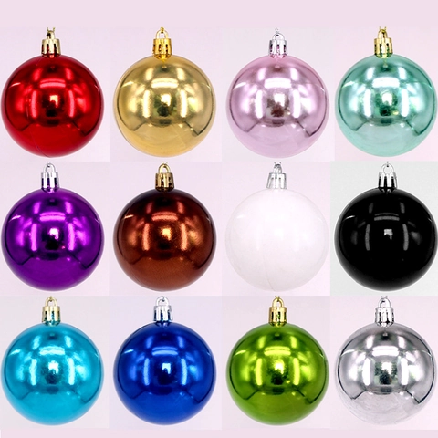 Palle Di Natale Ornamenti Plastica Galvanica Lucida Opaca Glitterate Decorazioni Appese Albero Festa