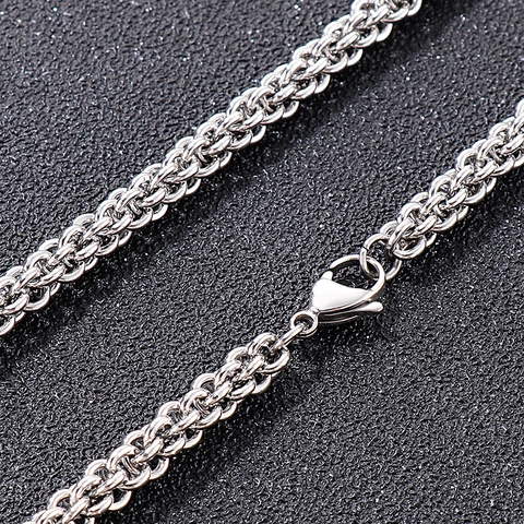 Byzantine Link Chain Necklace And Bracelet 316L Stainless Steel Minimalist Hip Hop Jewelry For Men Women