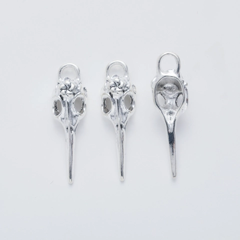 Retro Alloy Bird Skull Pendant Gothic DIY Jewelry Making Accessories Vintage Animal Bone Charms