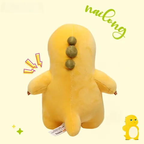 Yellow Cartoon Dinosaur Plush Toy Soft Stuffed Animal Doll Cute Dragon Decor For Kids Gift And Home Accessory