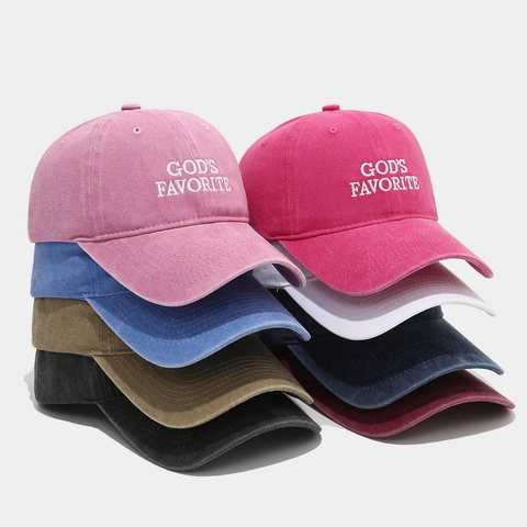 Berretto da Baseball in Cotone Lavato da Donna Ricamato Traspirante Distressed con Lettere Cappello da Sole per Sport all'aperto