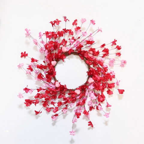 Heart Wreath Artificial Paper Flower Garland With Foam Hearts For Valentine Day Mother Day Home Door Decor Romantic