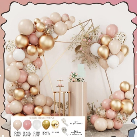 Luftballon Bogen Girlande Dekoration Arrangement Latex Aluminiumfolie Konfetti Für Geburtstag Hochzeit Jubiläum Party Feier Pastell Metallic