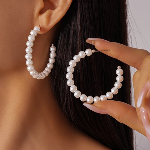 Pendientes De Aro Elegantes Con Perlas Artificiales De Imitación Estilo Retro Francés Joyería De Mujer Con Silver Earring Post