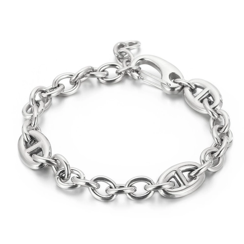 Herren Armband Aus Edelstahl Ankerkette Schweinenase Gliederkette Minimalistischer Punk Schmuck