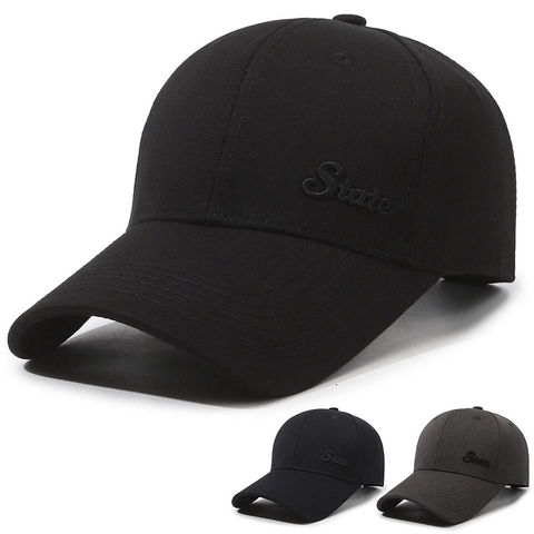 Casquette De Baseball Avec Lettre State Brodée Sergé De Coton Protection Solaire Visière Courbe Réglable Chapeau De Sport Unisexe