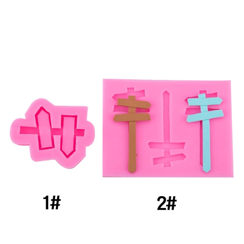 Directional Road Sign Silicone Mold Fence Arrow Shape Fondant Chocolate Cake Decorating Tool