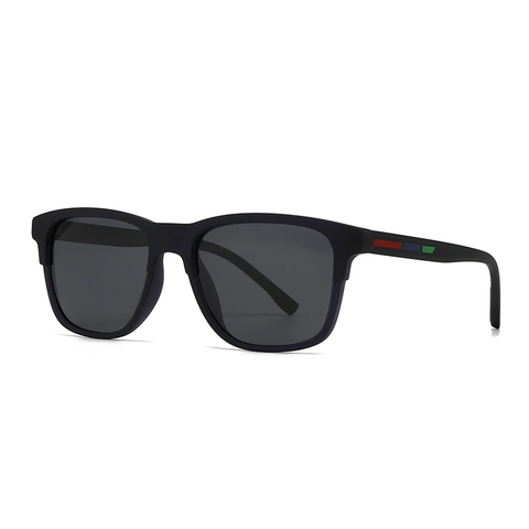 Classic TR90 PC Polarized Sunglasses For Men UV400 Protection Driving Square Frame Glasses With Striped Decoration Fashion Eyewear