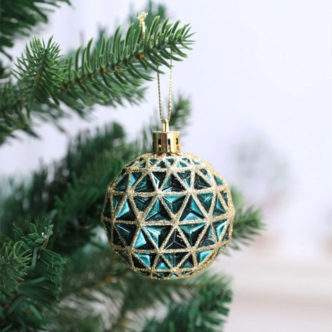Christmas Ornament Baubles Plastic Glitter Matte Shiny Tree Hanging Decorations Nordic Style Holiday