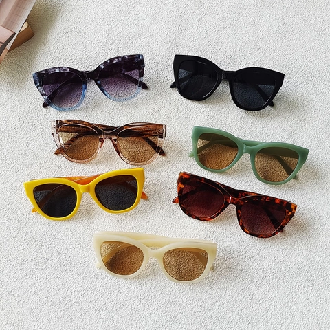 Occhiali Da Sole Vintage Cat Eye Montatura Piccola In Resina Protezione UV400 Per Donna Uomo Moda Viaggi All'aperto