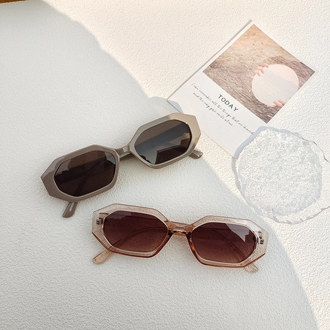 Gafas De Sol Hexagonales Geométricas De Moda Montura De Resina Lente AC Protección UV400 Vintage Ligeras Para Hombres Y Mujeres