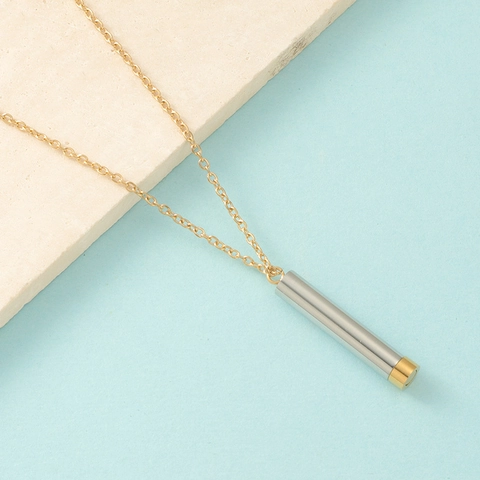 Cylinder Pendant Necklace 304 Stainless Steel Mirror Polished Memorial Cremation Urn Jewelry Telescopic Design Novelty