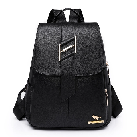 Zaino Da Donna Alla Moda In Pelle PU Texture Litchi Impermeabile Grande Capacità Borsa Casual Per Viaggi E Lavoro