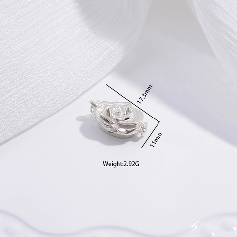 S925 Sterlingsilber Rose Blume Verschluss Verbinder Für DIY Armband Halskette Minimalistisch Schmuckherstellung Zubehör Dekoration