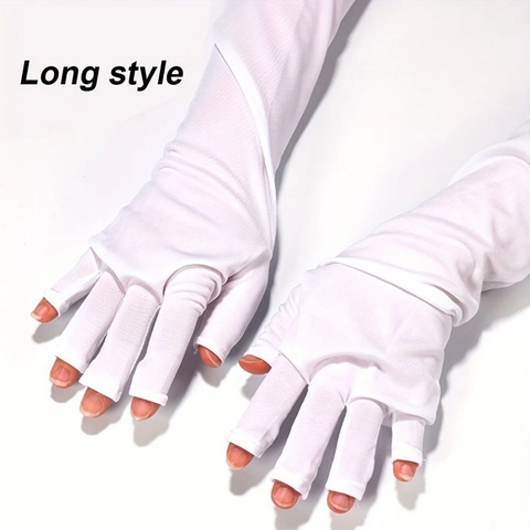 Anti-UV Manicure Gloves For Nail Art Lamp Breathable Elastic Fabric Half Finger Hand Protector Skin Care