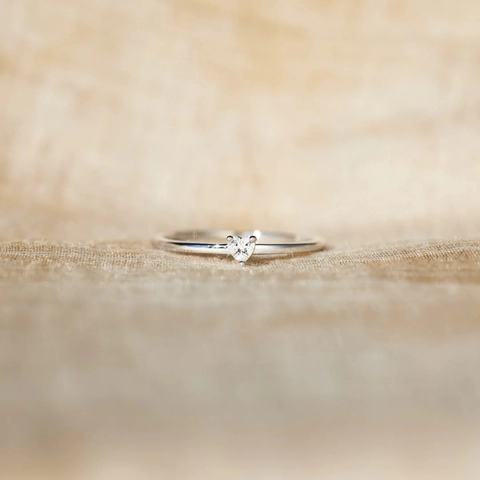 Heart Shape Zircon Ring 925 Sterling Silver Minimalist Fashionable Elegant Daily Jewelry For Women