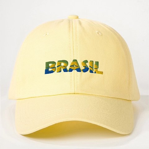 Brasil Letter Embroidery Baseball Cap Adjustable Breathable Cotton Polyester Sun Protection Outdoor Casual Unisex Hat