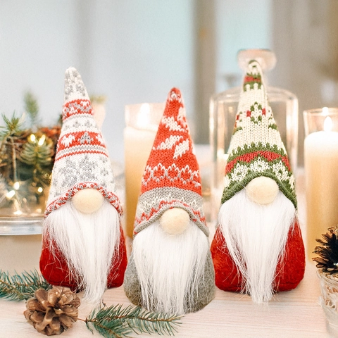 Gnomos De Navidad Decoraciones Muñecos Sin Rostro De Punto Tomte Adornos De Mesa Estilo Nórdico Decoración Festiva