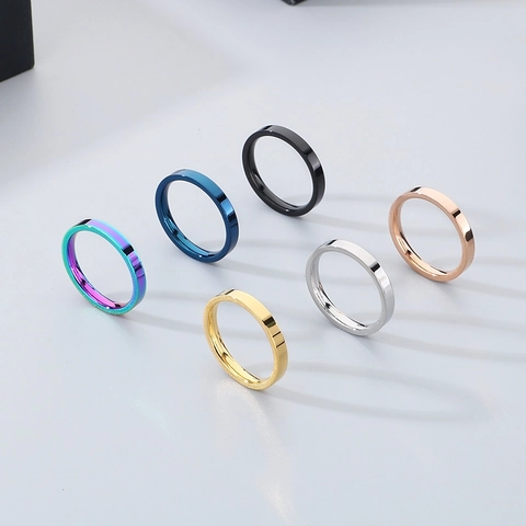 Minimalist Stainless Steel Ring Plain Polished Band Fashion Jewelry For Men And Women Stylish Stackable Unisex