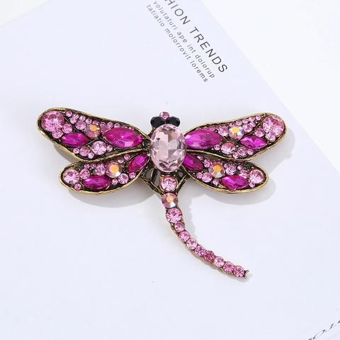 Spilla Libellula Vintage In Lega Con Strass Scintillanti Gioielli Eleganti In Cristallo Per Donna