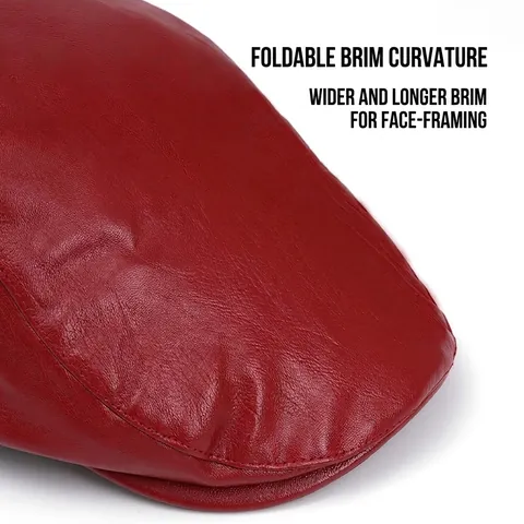 Coppola Piatta Pelle PU Fibbia Regolabile Antivento Caldo Inverno Stile Britannico Vintage Cappello Per Uomo Donna
