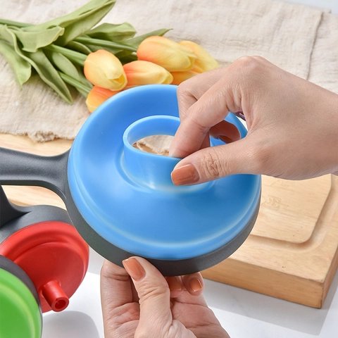 Entonnoirs Pliables En Plastique Et Silicone Outil De Cuisine Pour Transférer Des Liquides Huile Confiture Conception Emboîtable
