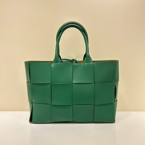 Bolso Tote De Cuero Tejido Piel De Vaca Genuina Gran Capacidad De Mano Business Casual Estilo Simple Mujer