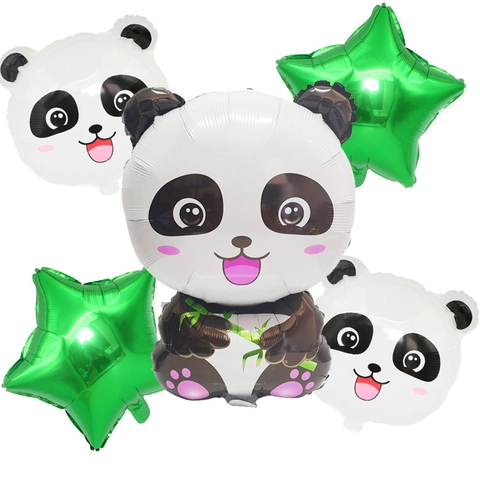 Palloncini In Alluminio Panda Cartone Animato Palloncini Animali Carini Con Bambù Decorazioni Per Feste Di Compleanno Bambini