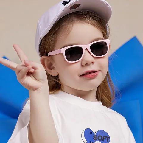 Toddler Polarized Sunglasses TPEE Flexible Square Frame UV400 Protection Baby Boys Girls Lightweight Fashion Sun Glasses